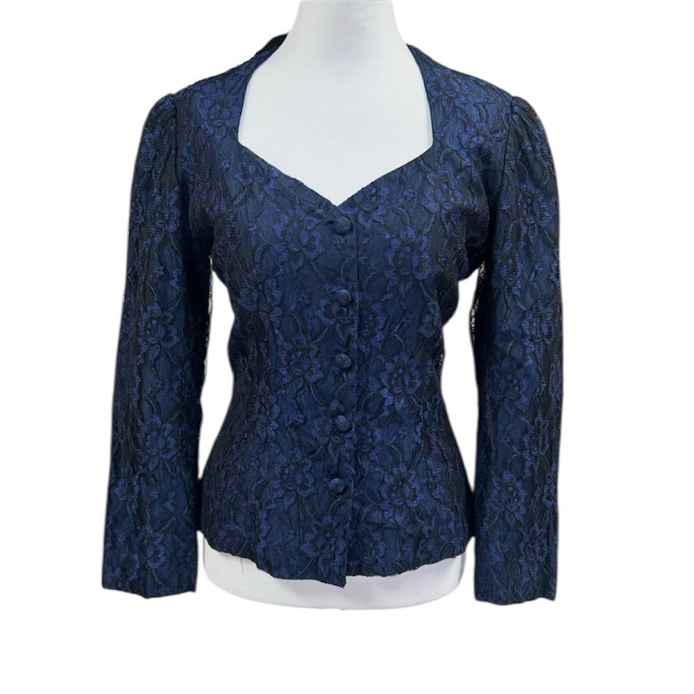 Retro Sweetheart Floral Lace Overlay Whimsigoth Rockabilly Steampunk Blazer